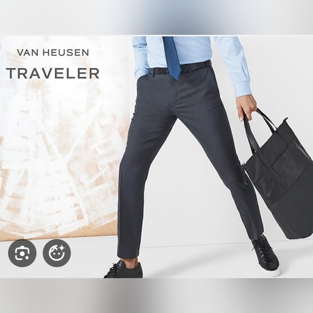 NWT Van Heusen Men's Graphite Gray Traveler Even Temp Pants ~sz 36×30